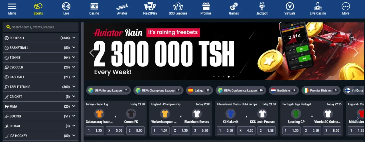 Gal Sport Betting Tanzania account and betting background